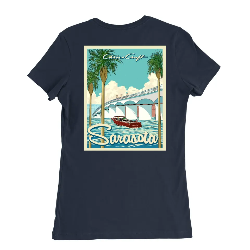 Chris Craft The Sarasota damet-shirt navy bomuld