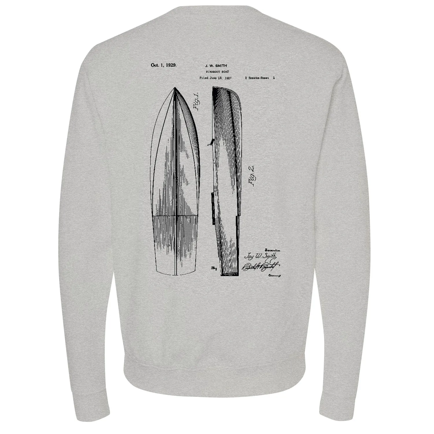 Chris Craft Blueprint sweatshirt Sort bomuld