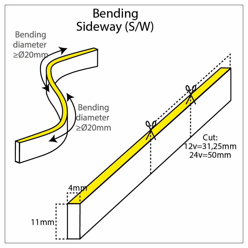 Casolux Line LED neon flexbånd 4x11 sideway
