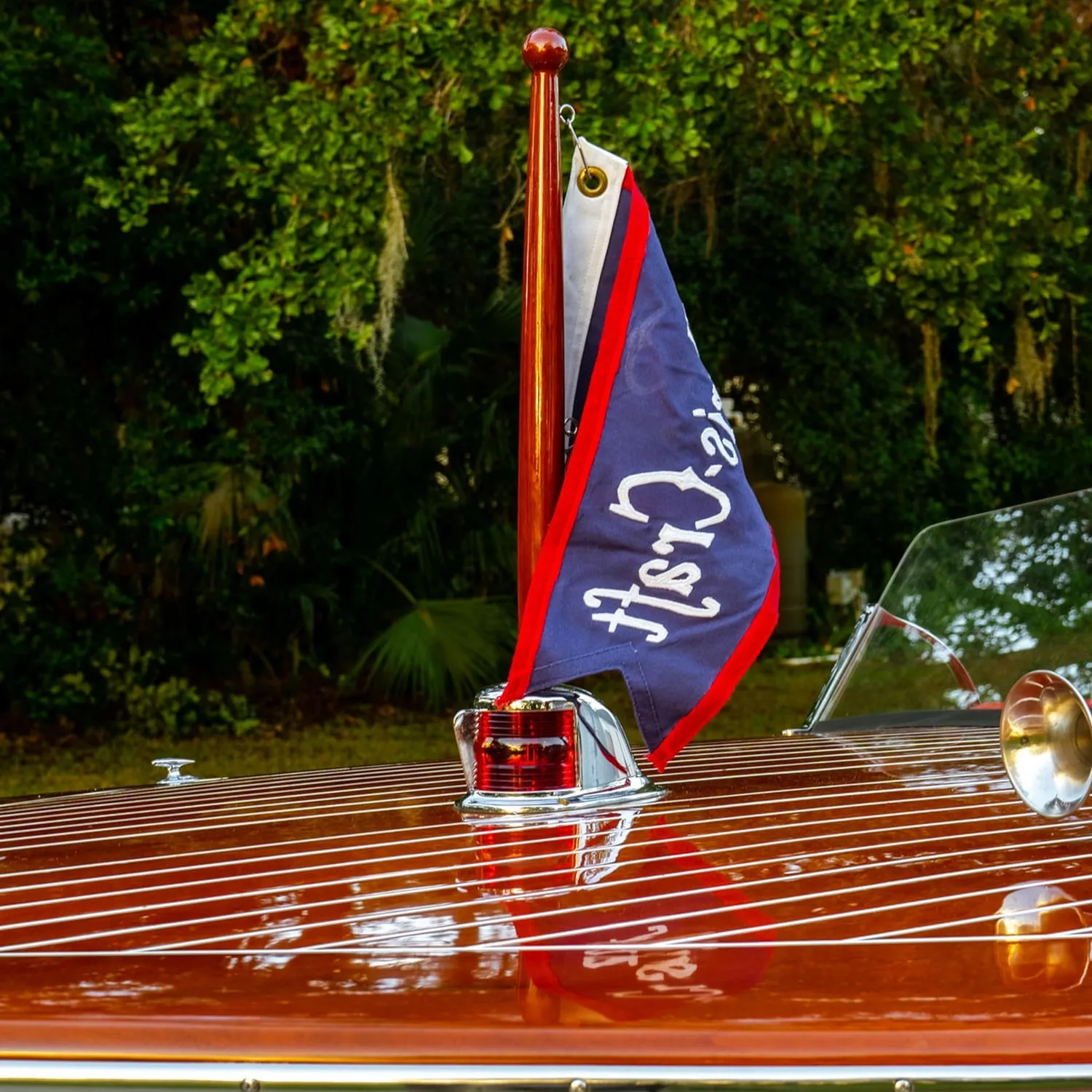 Chris Craft Vintage vimpel flag 16x10 nylon blå-rød