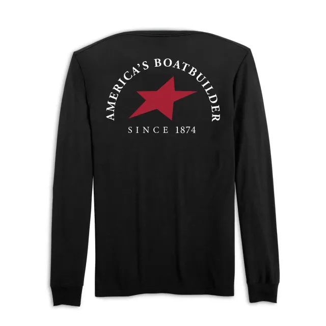 Chris Craft Paramount langærmet t-shirt sort bomuld