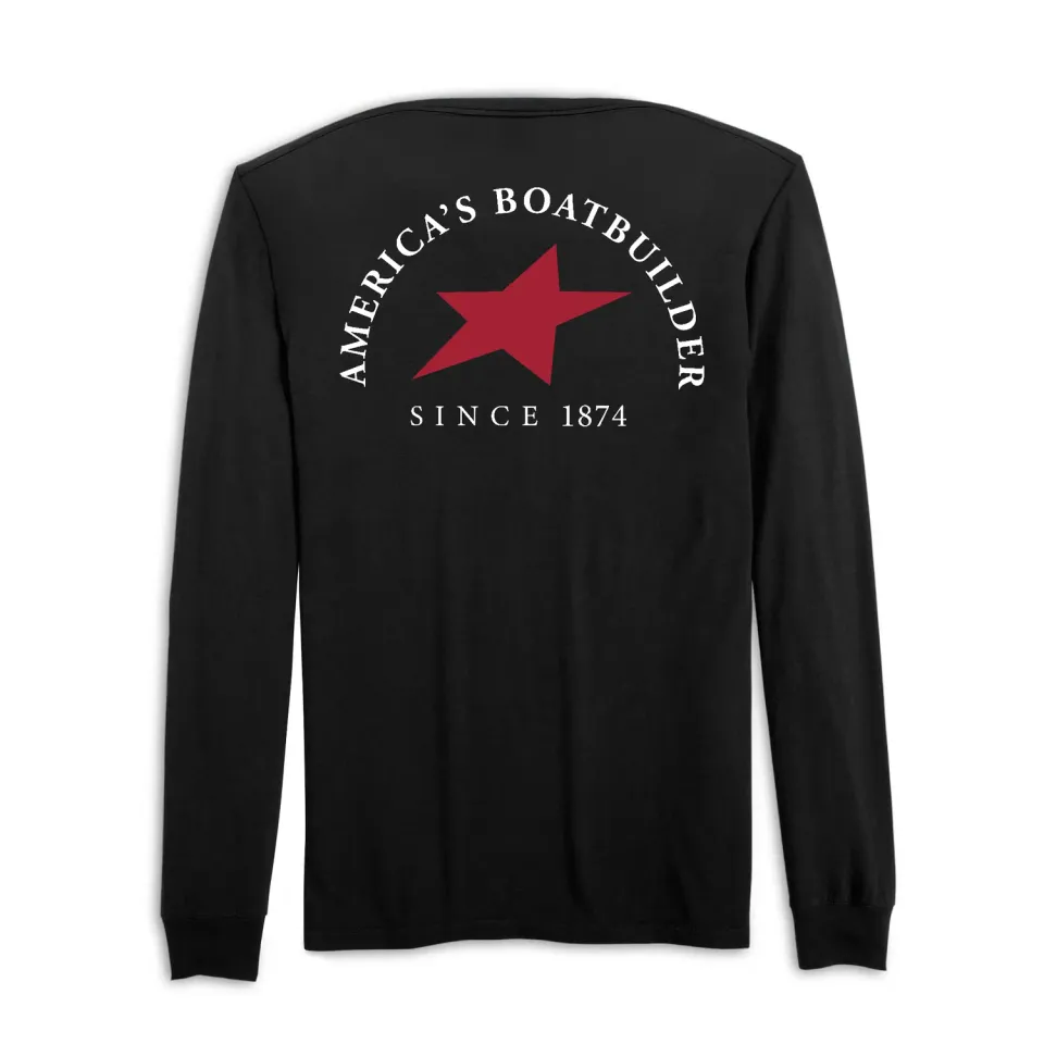 Chris Craft Paramount langærmet t-shirt sort bomuld