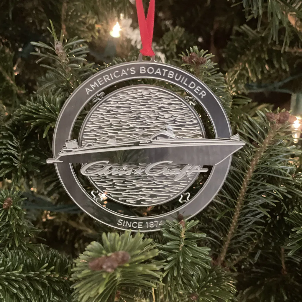 Chris Craft Holiday juleornament metal båd 3D