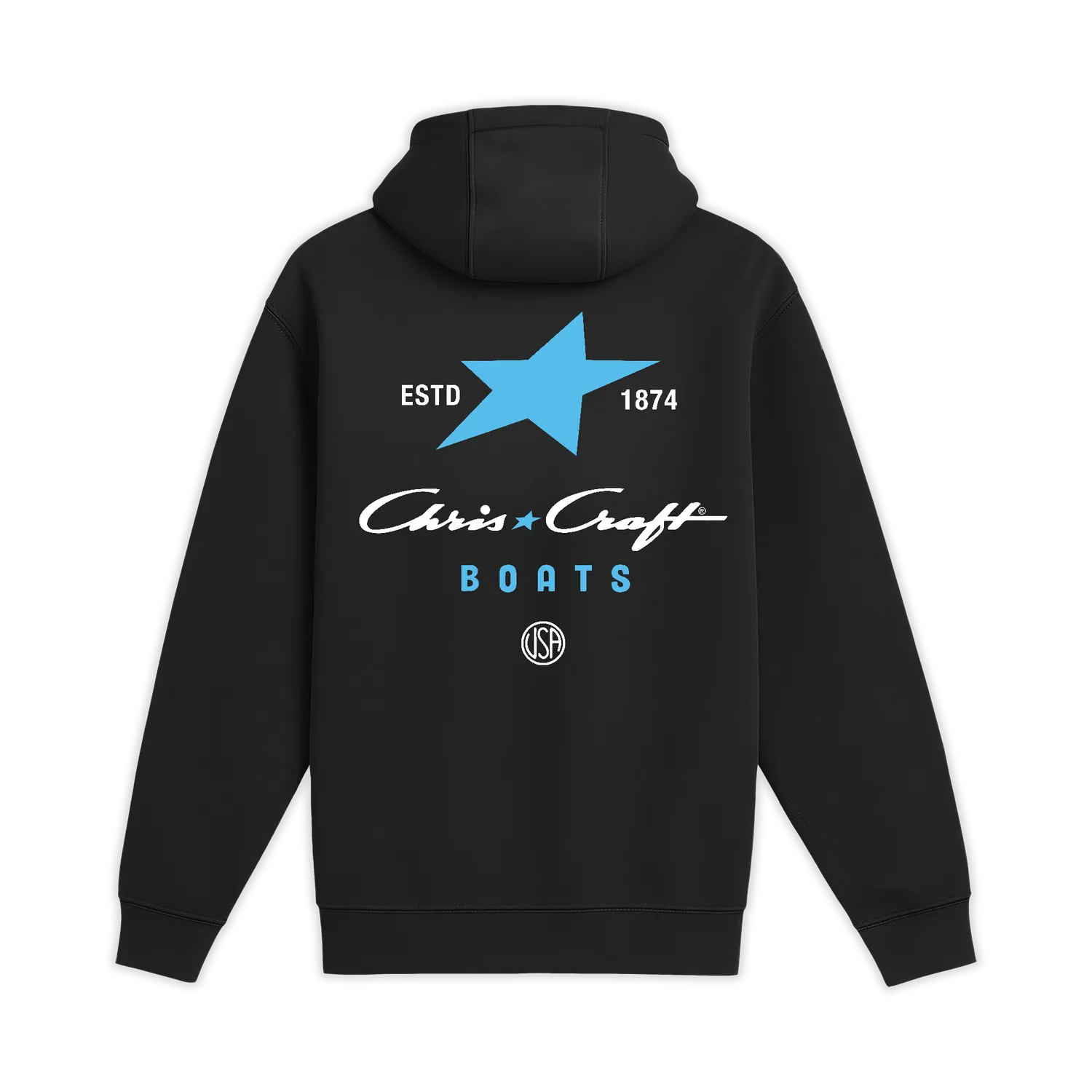 Chris Craft Star hoodie herre sort fleece