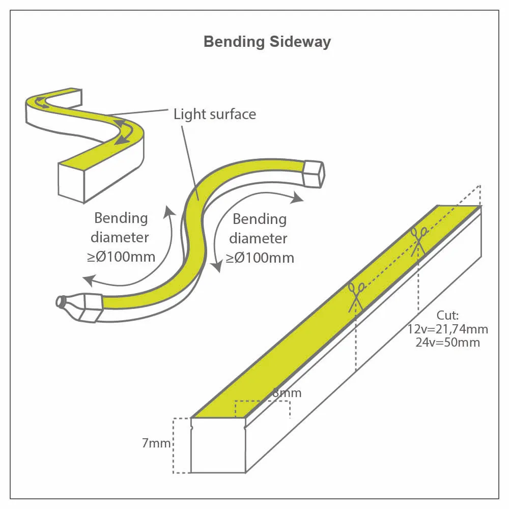Casolux Line LED neon flex bånd 8x7