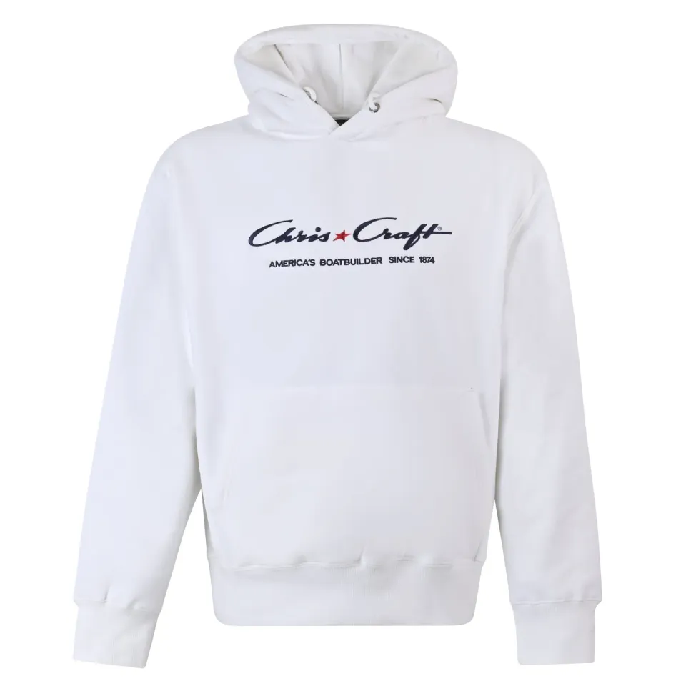 Chris-Craft Classic Logo hættetrøje hvid broderet