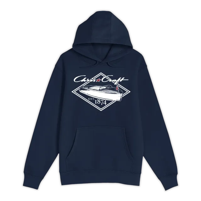 Chris Craft Cruiser hoodie navy klassisk bådmotiv