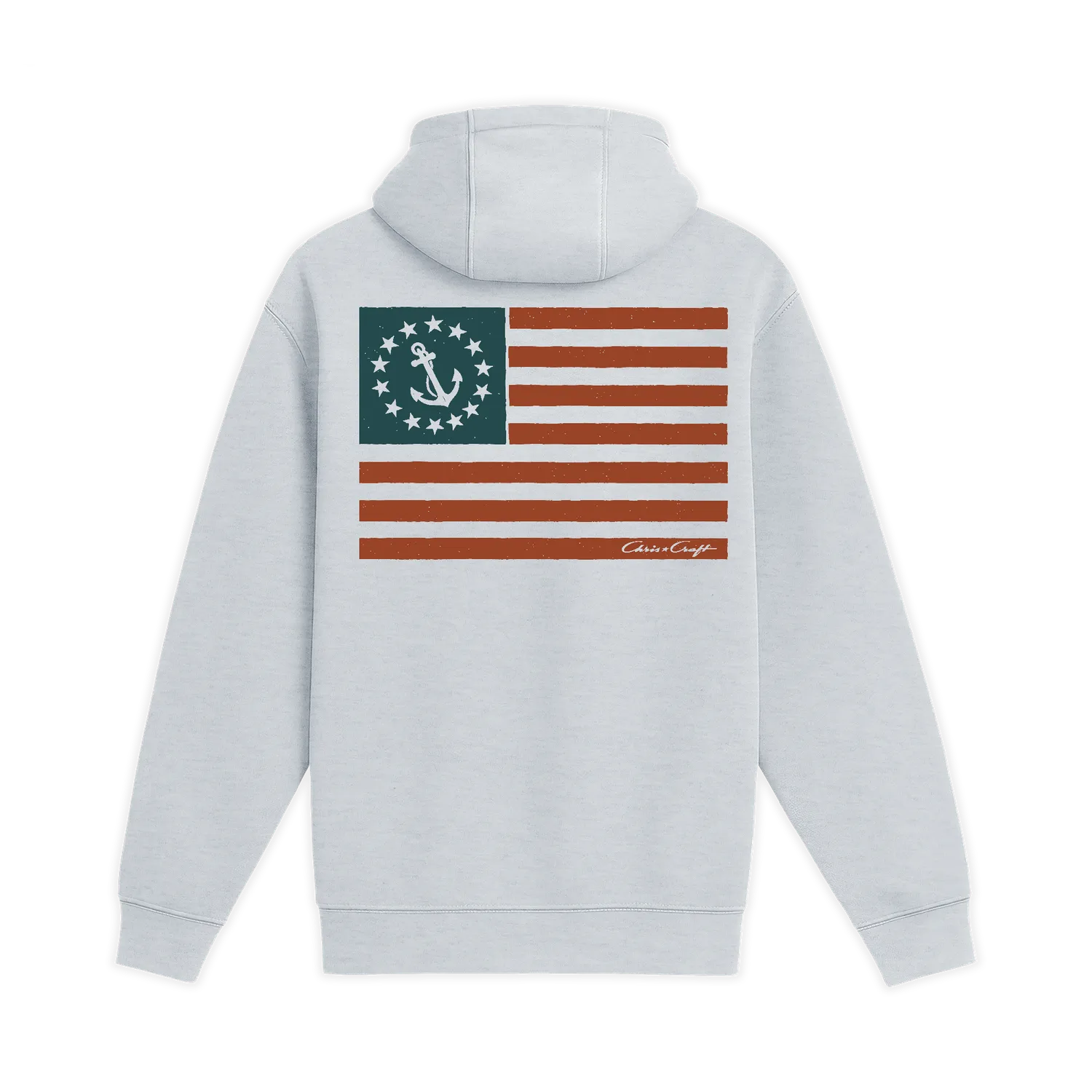 Chris Craft Old Glory hoodie herre sort fleece