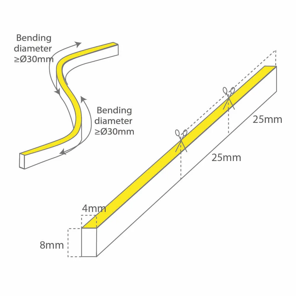 Casolux Line LED neon strip 4x8 sideway