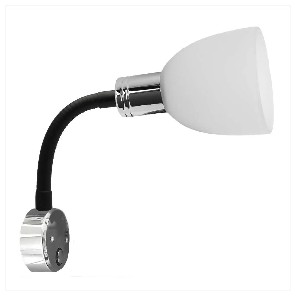 Casolux Martha Flexarm væglampe glas USB touch dæmpbar