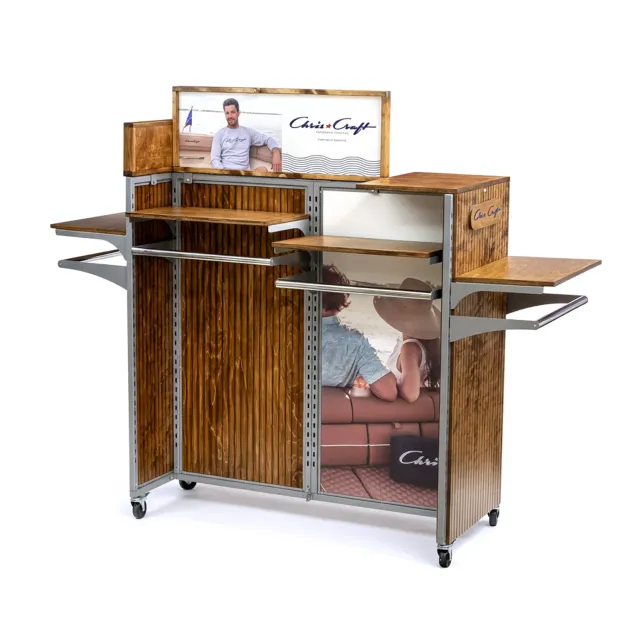 Chris Craft Retail Rack butikstativ træ med hjul