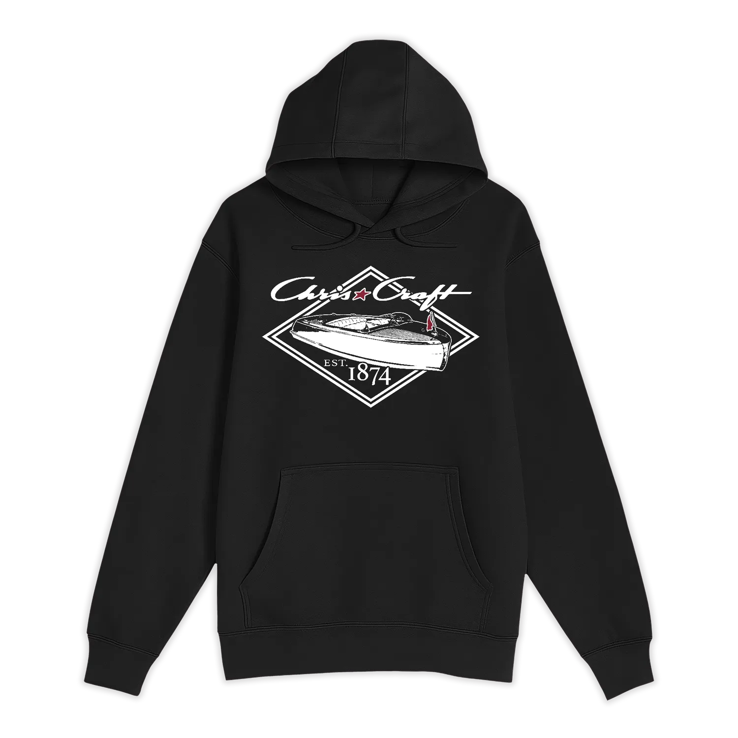 Chris Craft Cruiser hoodie navy klassisk bådmotiv
