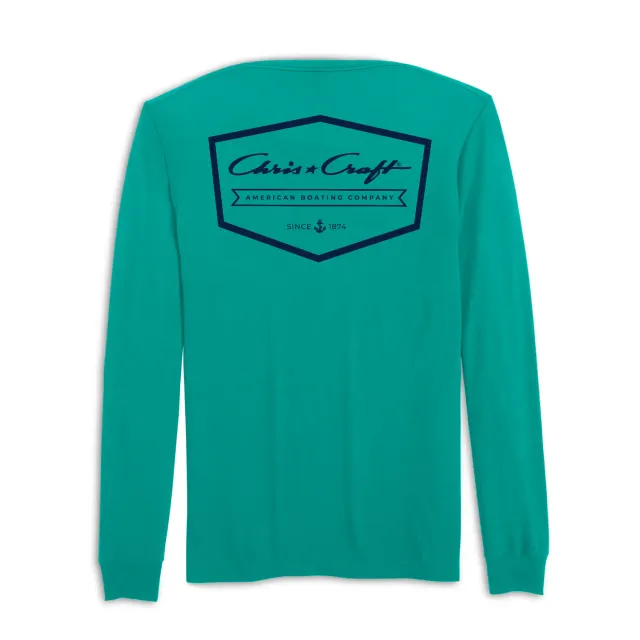 Chris Craft Roamer langærmet T-shirt teal bomuld