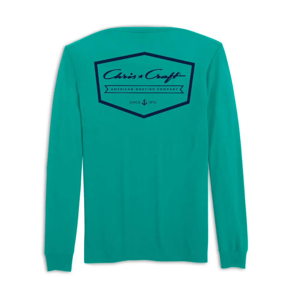 Chris Craft Roamer langærmet T-shirt teal bomuld