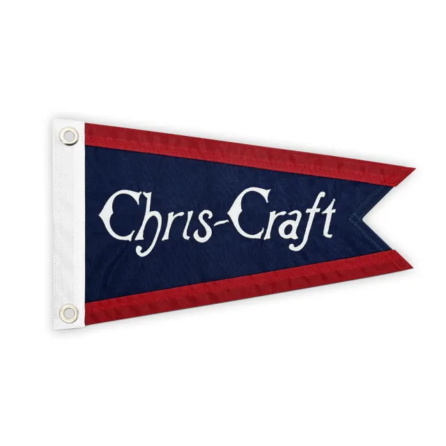 Chris Craft Vintage vimpel flag 16x10 nylon blå-rød