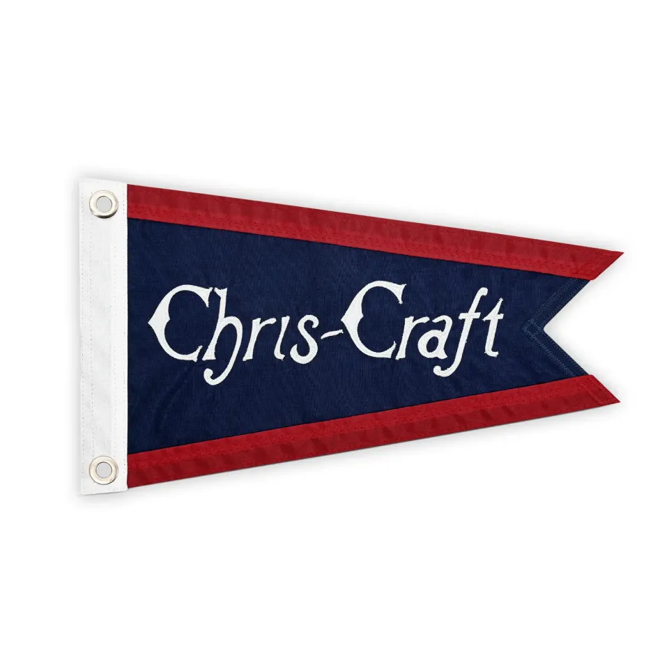 Chris Craft Vintage vimpel flag 16x10 nylon blå-rød
