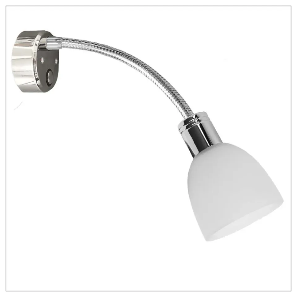 Casolux Martha Flexarm væglampe glas USB touch dæmpbar