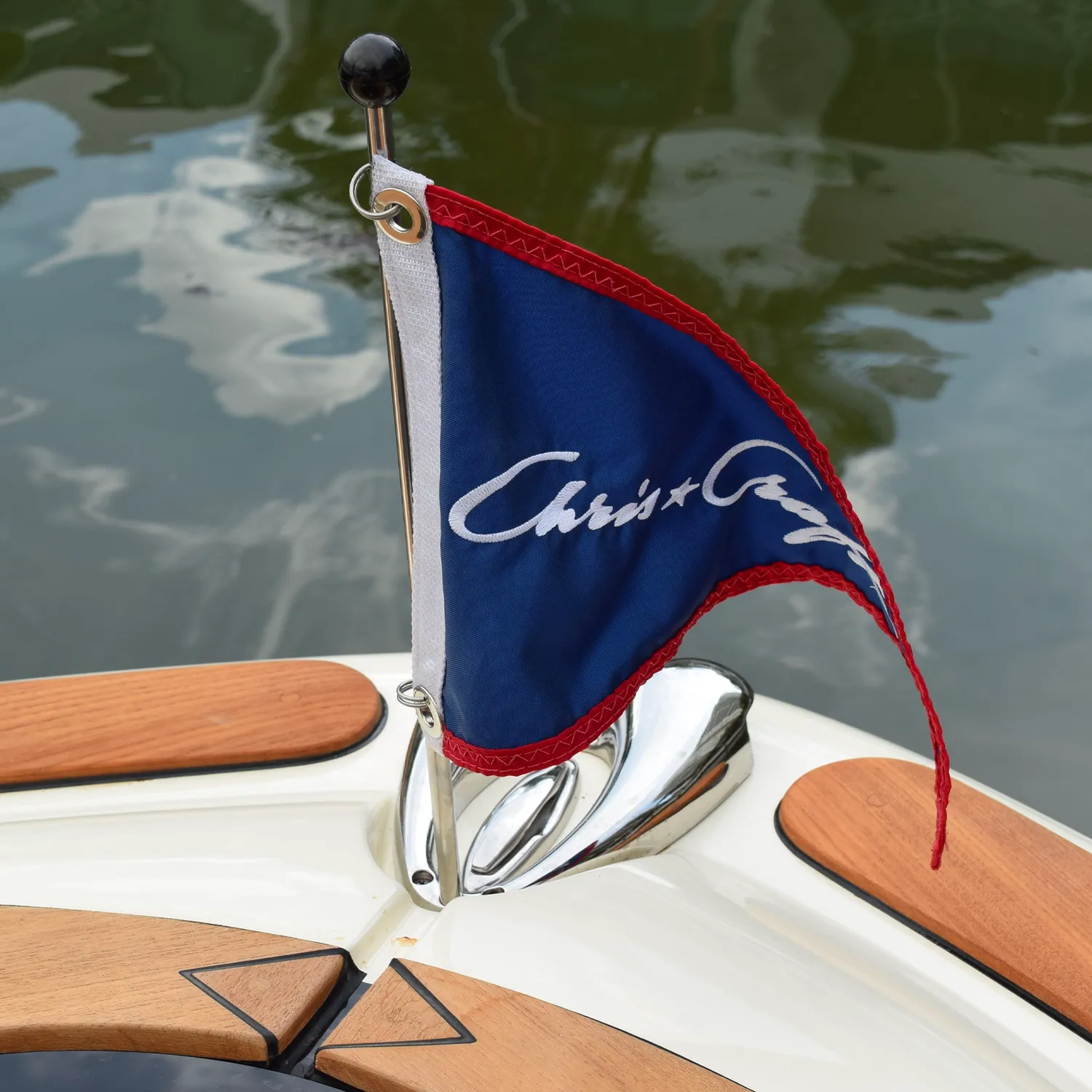 Chris Craft Grommet Pennant flag 16x10 nylon blå
