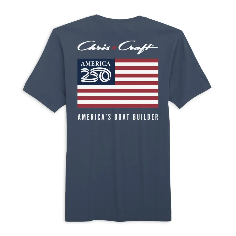 Chris Craft America250 T-shirt navy herre bomuld