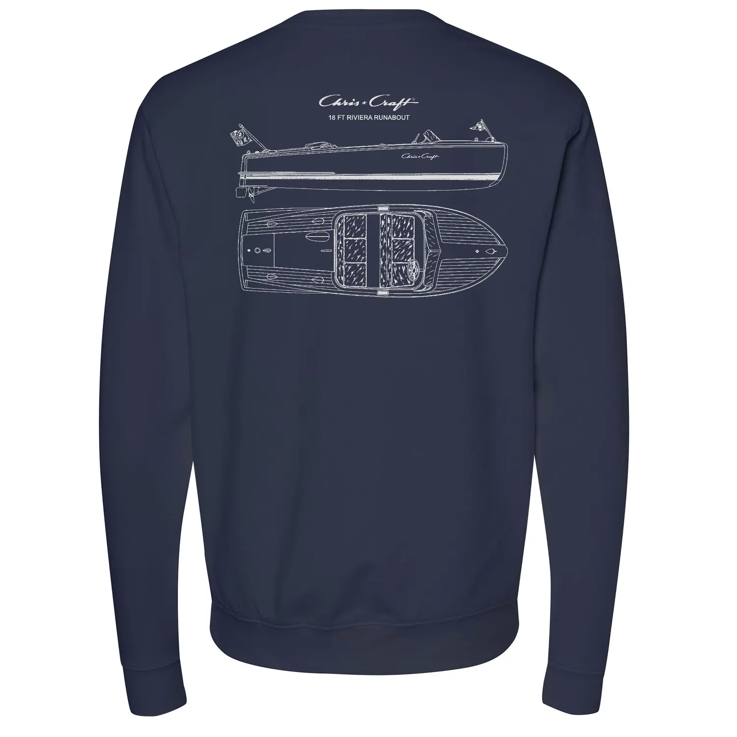 Chris Craft Riviera herre sweatshirt sort fleece