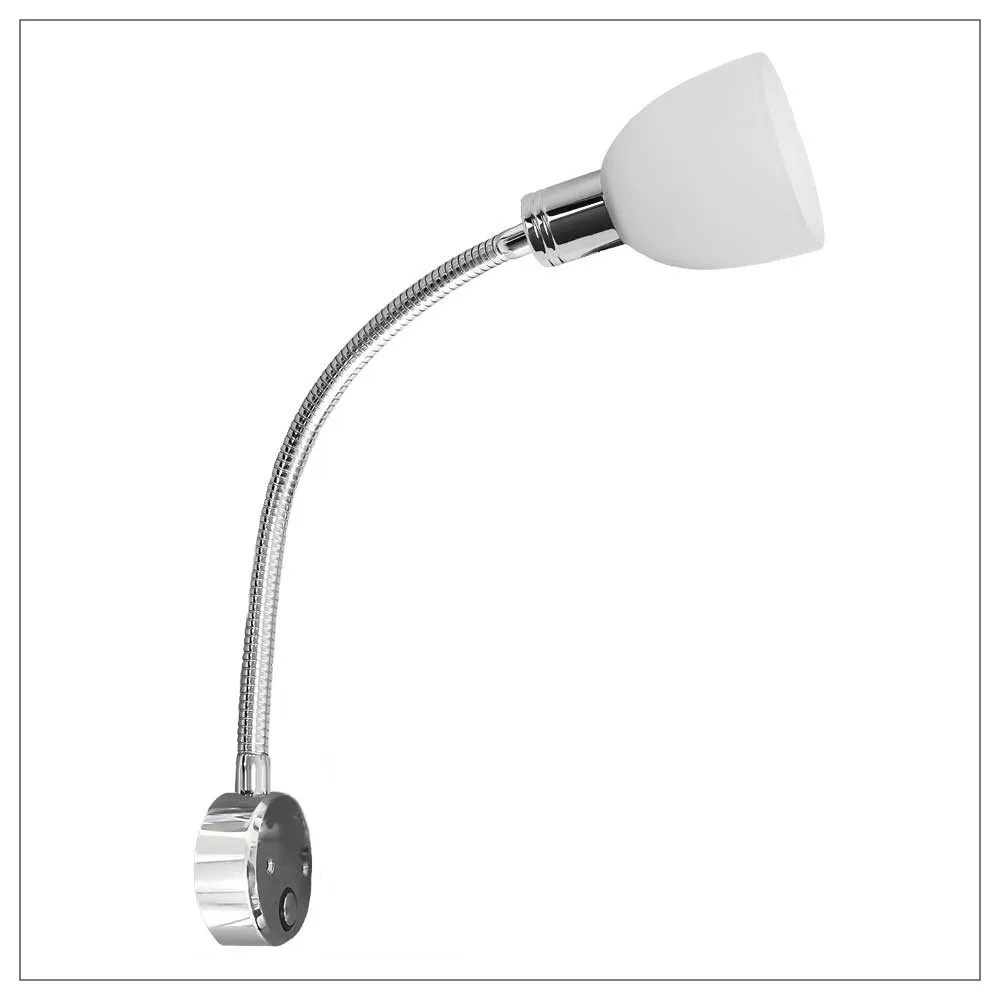 Casolux Martha Flexarm væglampe glas USB touch dæmpbar