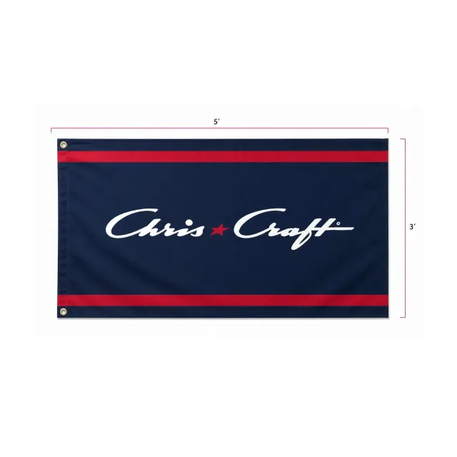 Chris Craft logoflag 3x5 fod dobbeltsidet
