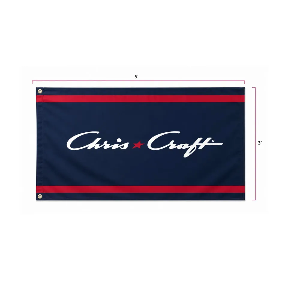 Chris Craft logoflag 3x5 fod dobbeltsidet