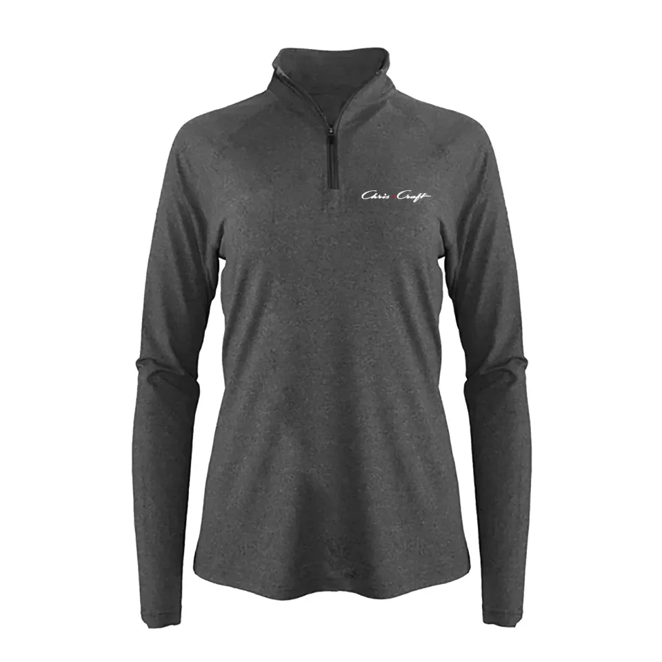 Chris Craft Rivera dame quarter zip mørkegrå UPF 50+
