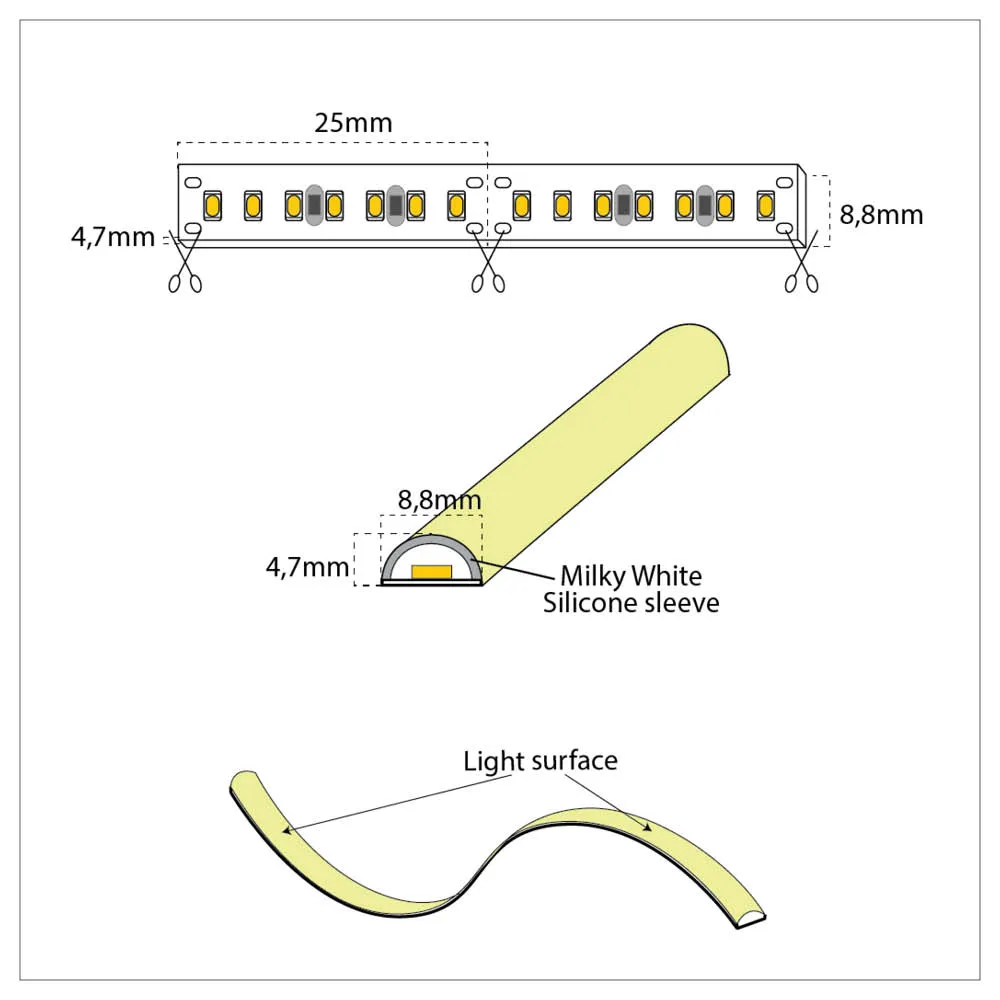 Casolux Line Milky Flex LED strip IP65 fleksibel