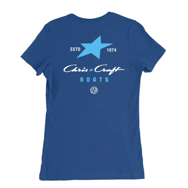Chris Craft Star dame T-shirt royal bomuld med stjerne