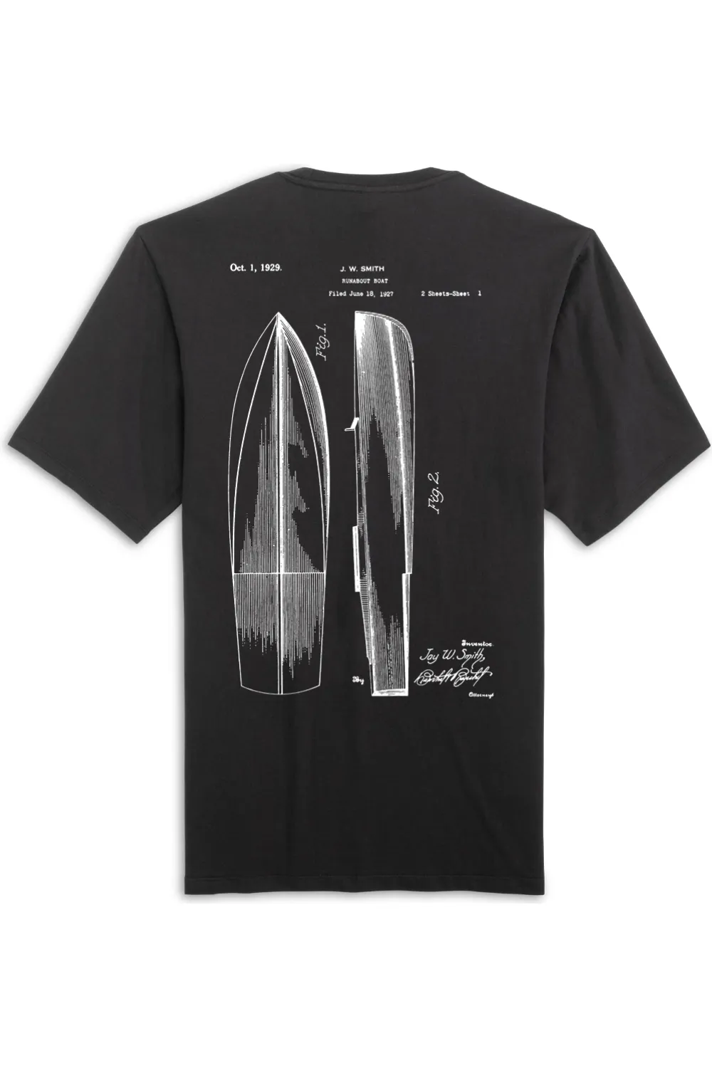 Chris Craft Blueprint herre t-shirt sort bomuld