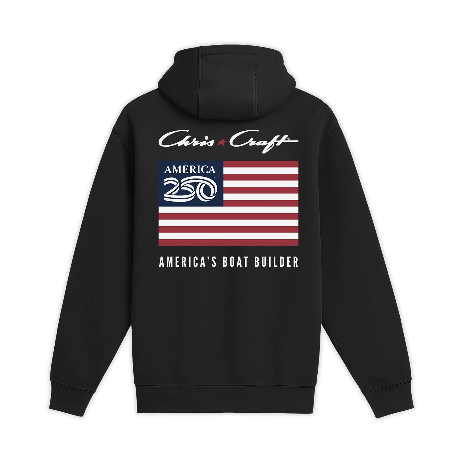 Chris-Craft America250 Flag hoodie navy – unisex bomuld