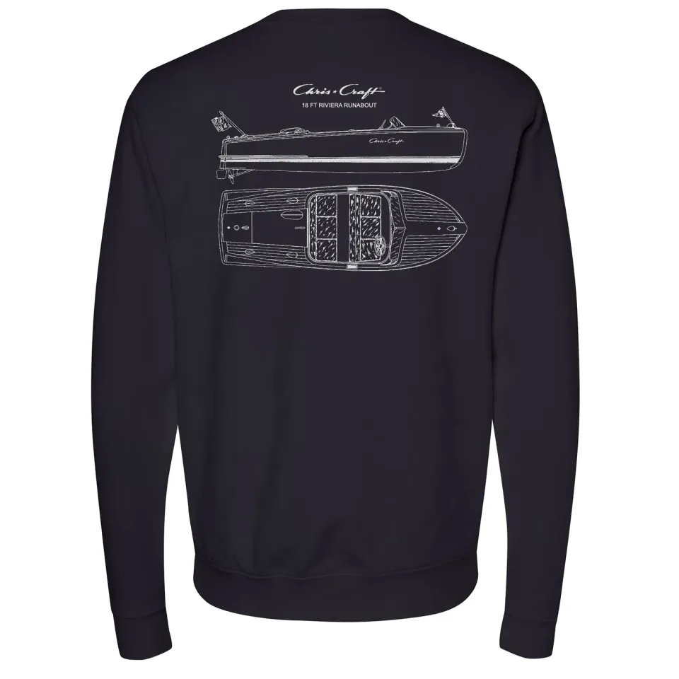 Chris Craft Riviera herre sweatshirt sort fleece