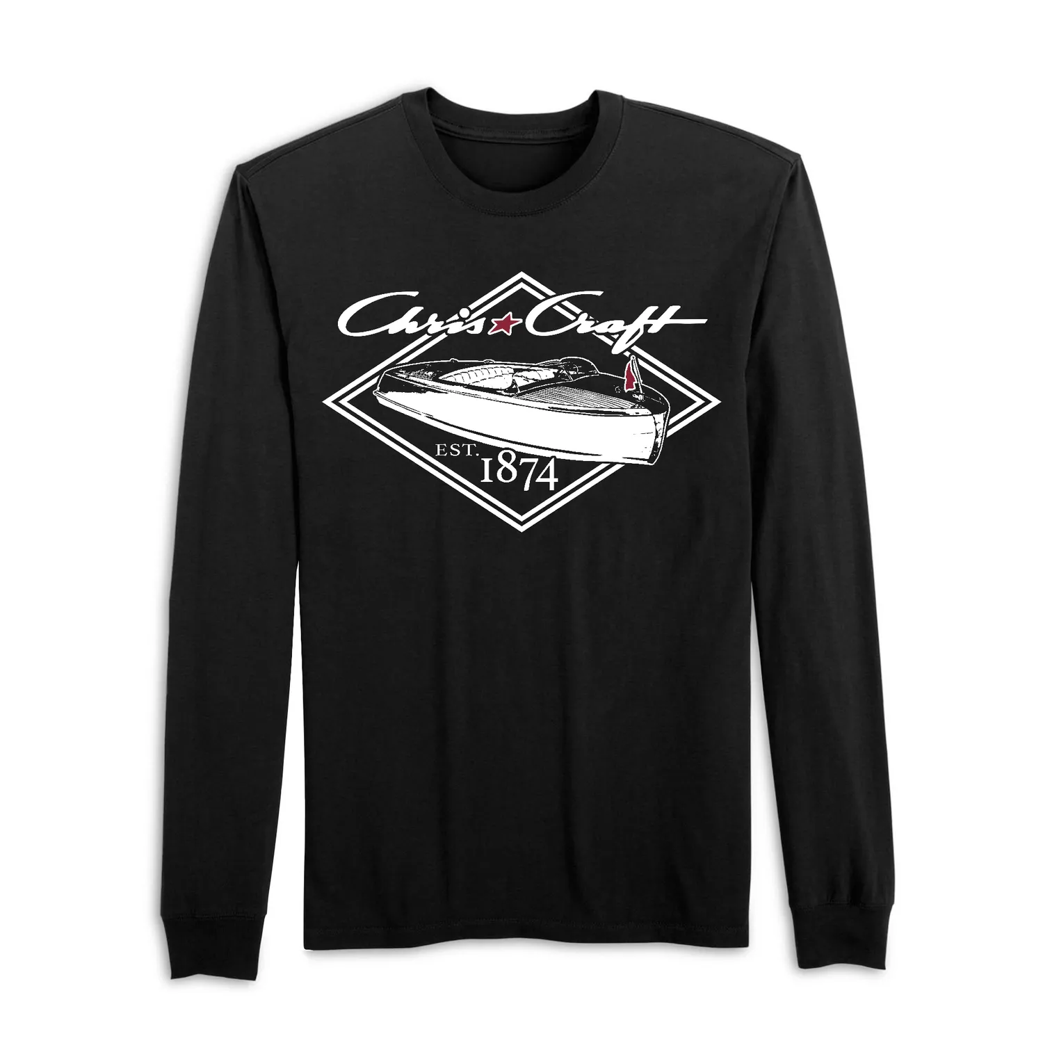 Chris Craft Cruiser herre langærmet t-shirt Est.1874