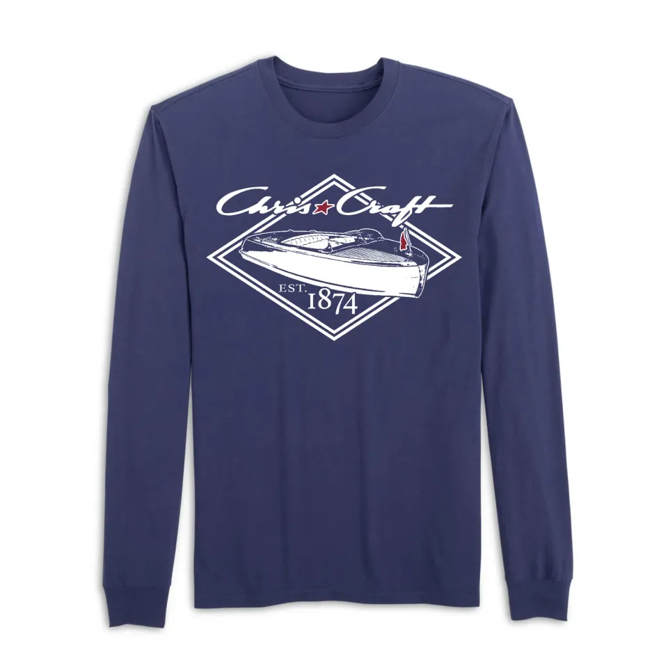Chris Craft Cruiser herre langærmet t-shirt Est.1874