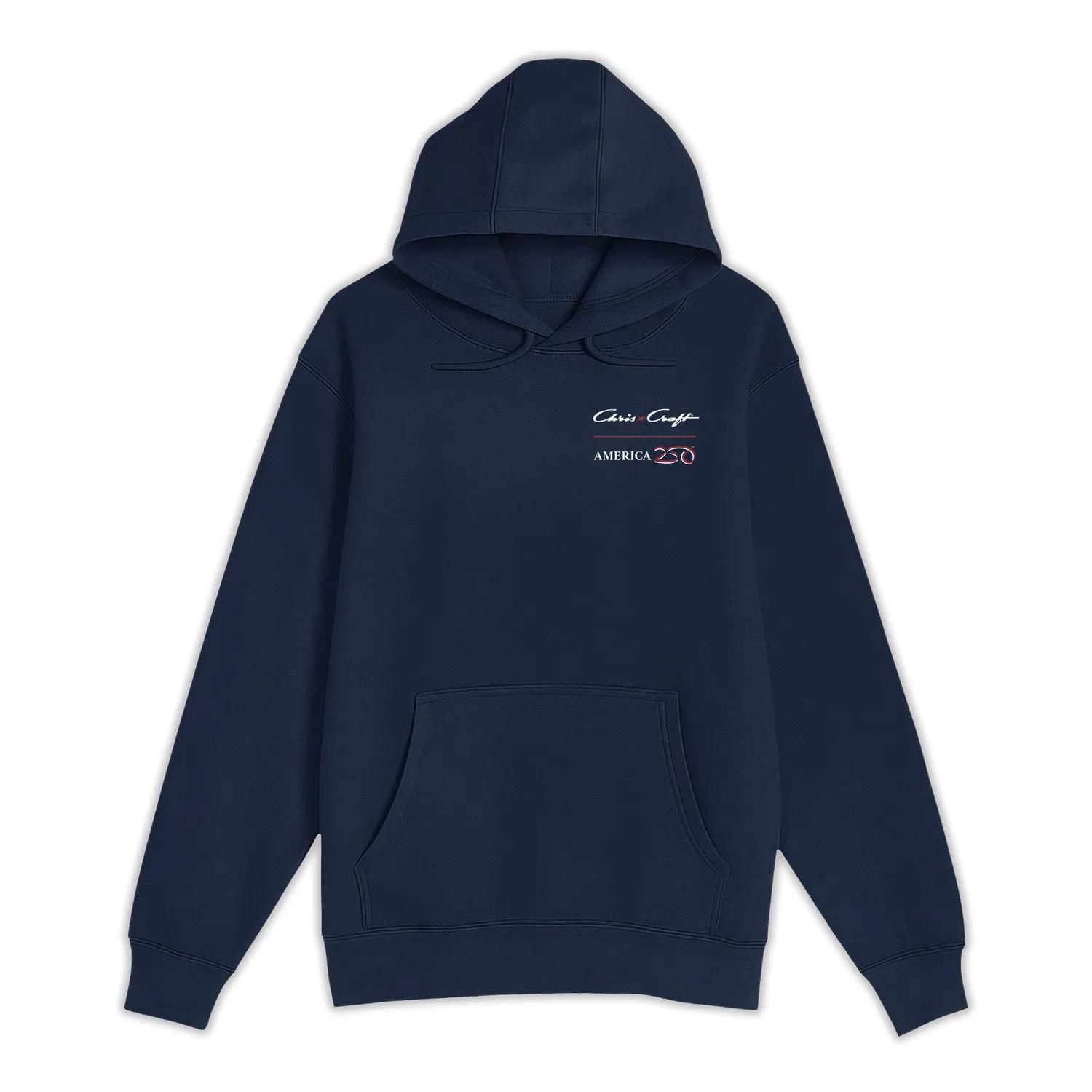 Chris-Craft America250 Flag hoodie navy – unisex bomuld