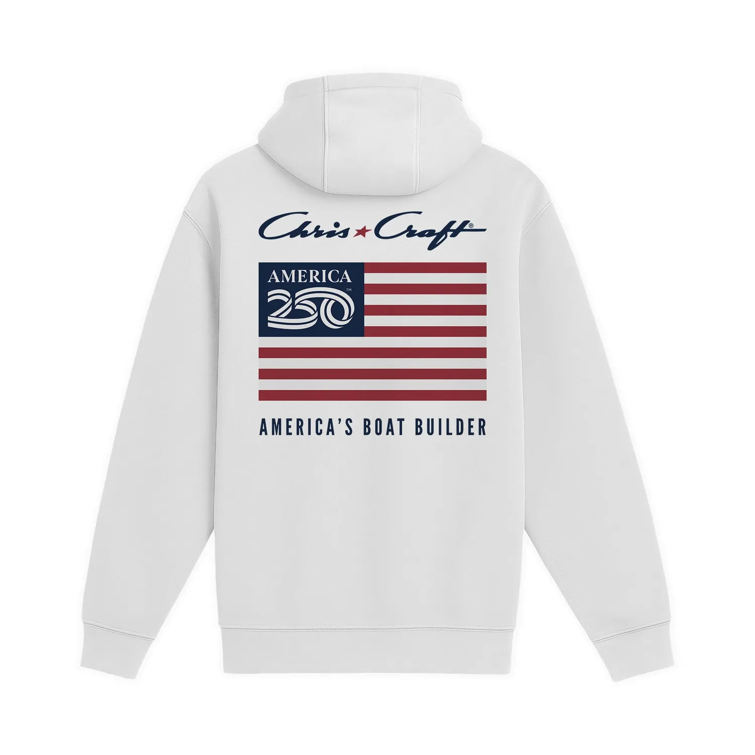 Chris-Craft America250 Flag hoodie navy – unisex bomuld