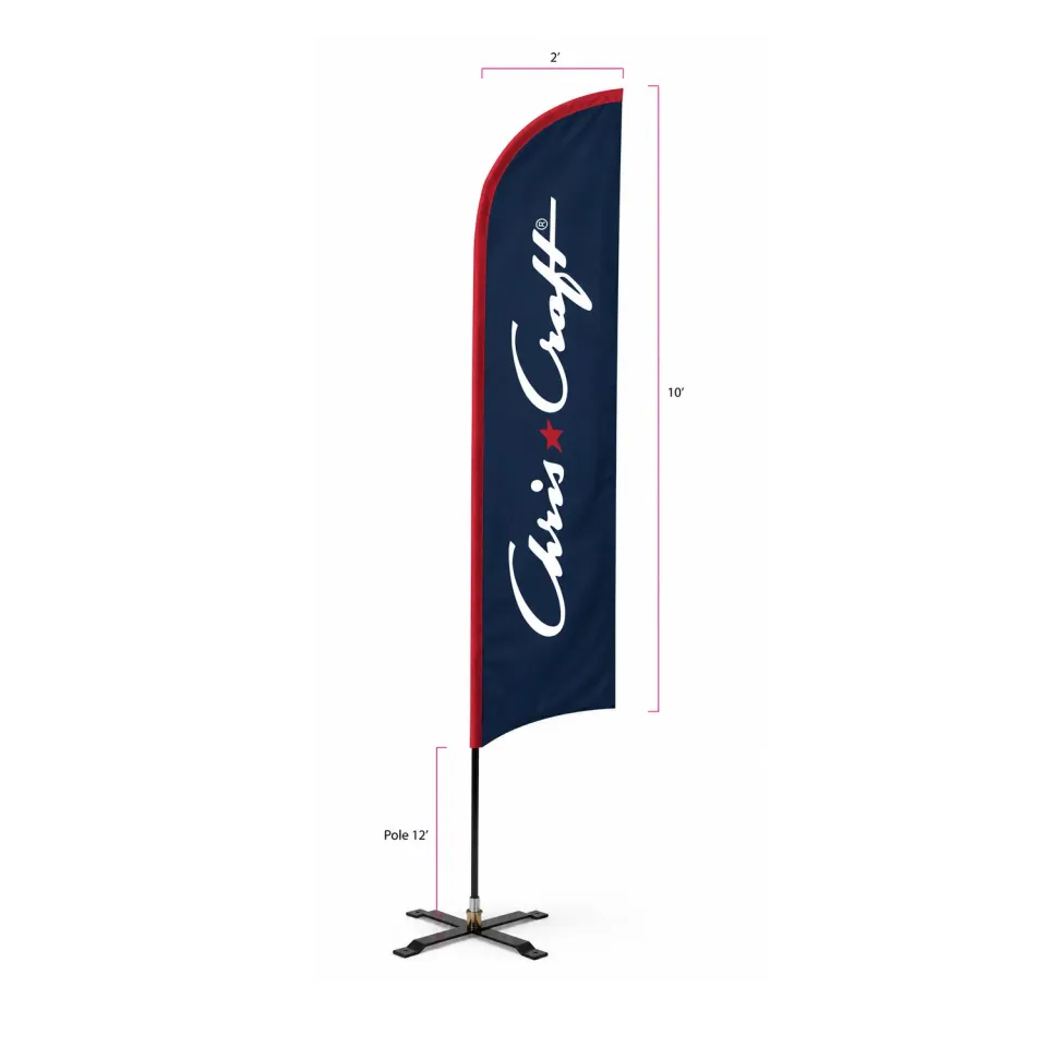 Chris Craft beachflag 10x2 fod dobbeltsidet