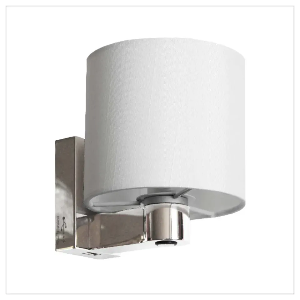 Casolux Wallis Small væglampe stof USB touch