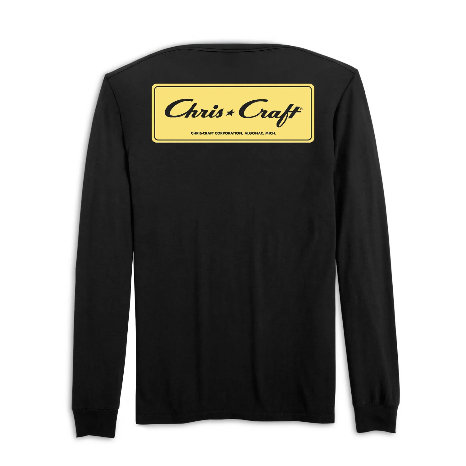 Chris Craft Trademark herre langærmet T-shirt sort bomuld