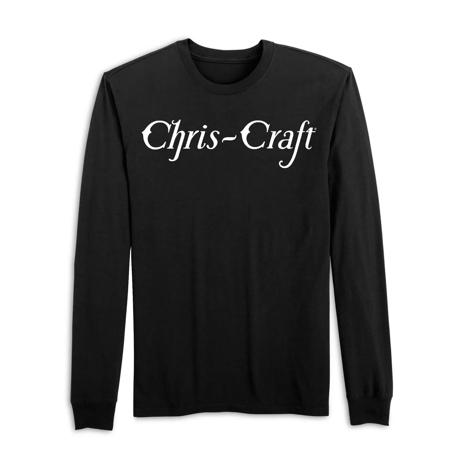 Chris Craft Blueprint langærmet t-shirt sort bomuld