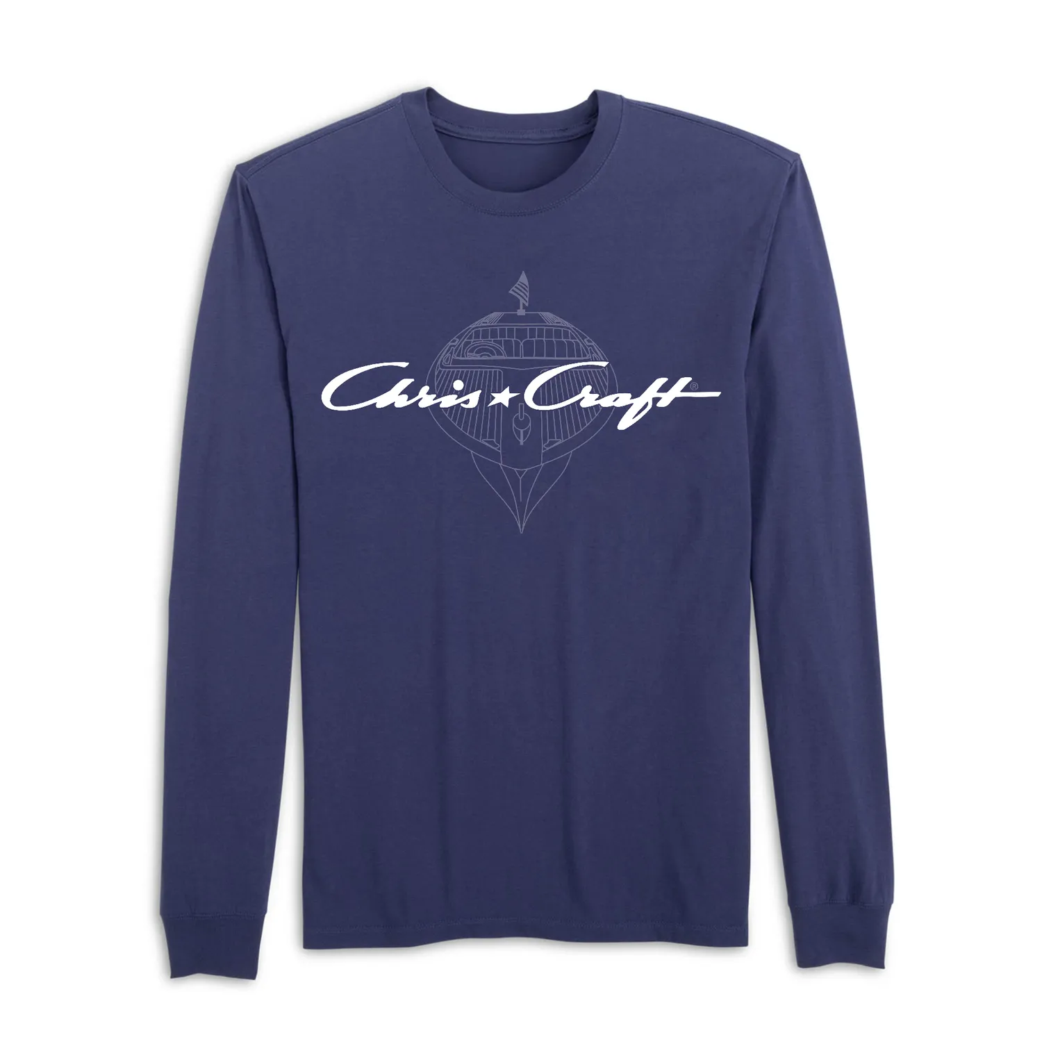 Chris Craft Seaworthy herre langærmet t-shirt bomuld