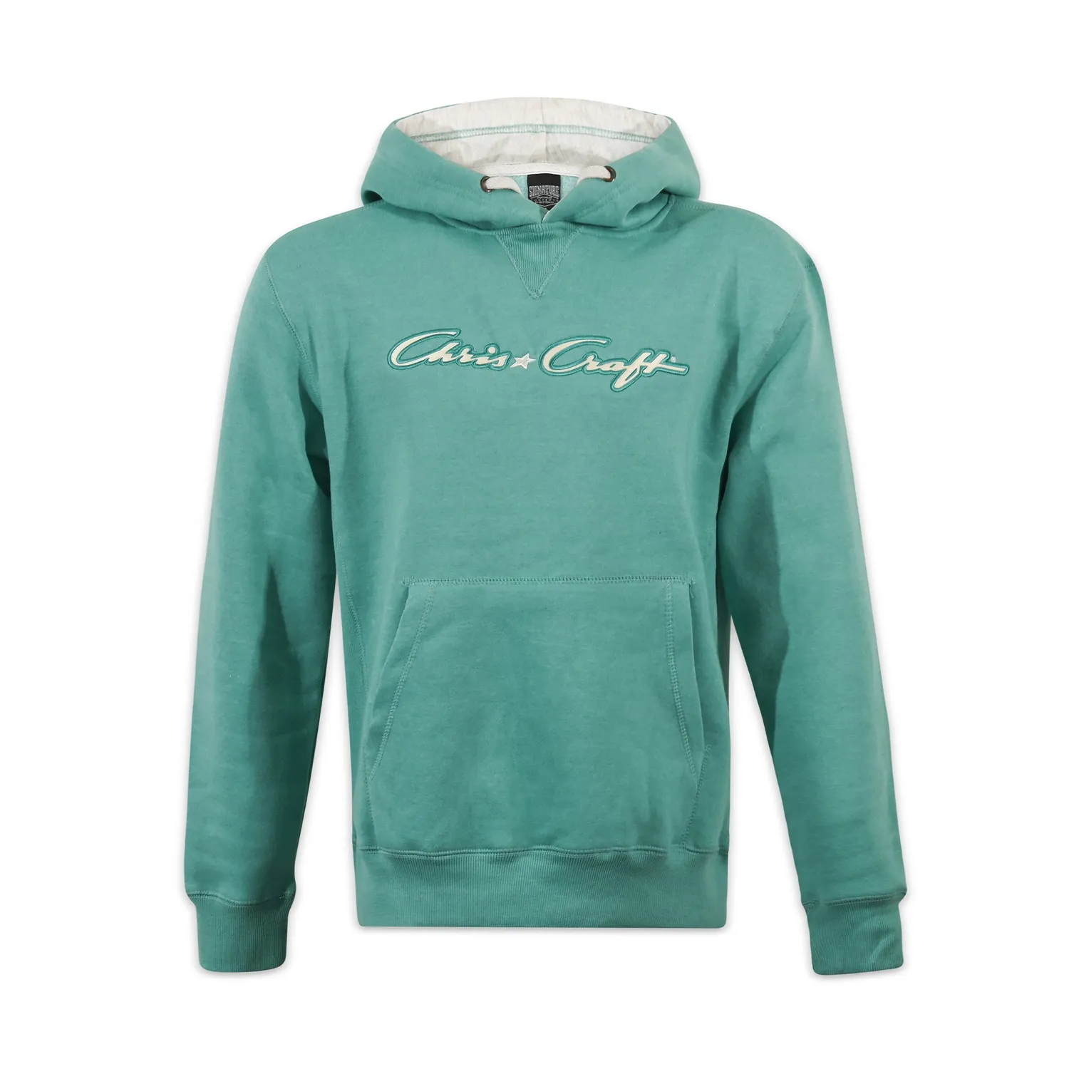 Chris-Craft Premium hættetrøje seafoam blue broderet