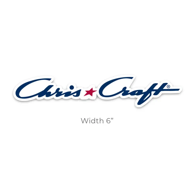 Chris Craft Essential logo klistermærke 15 cm hvid