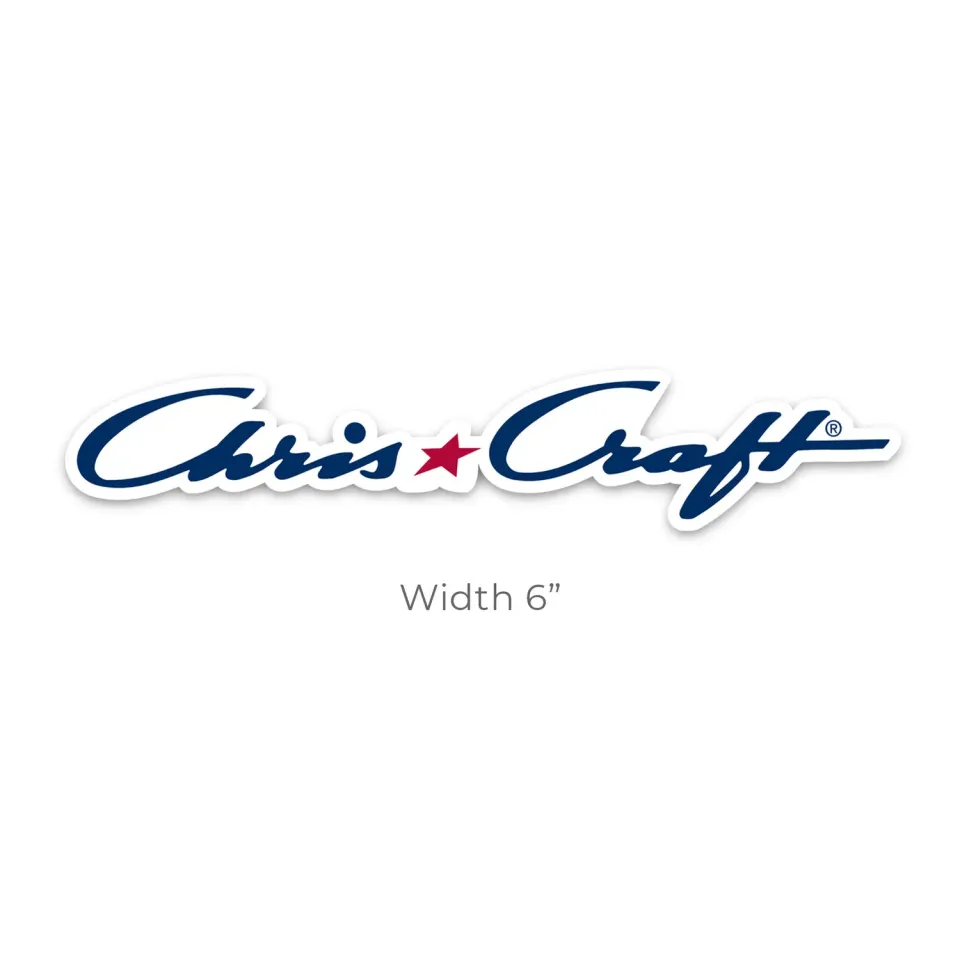 Chris Craft Essential logo klistermærke 15 cm hvid