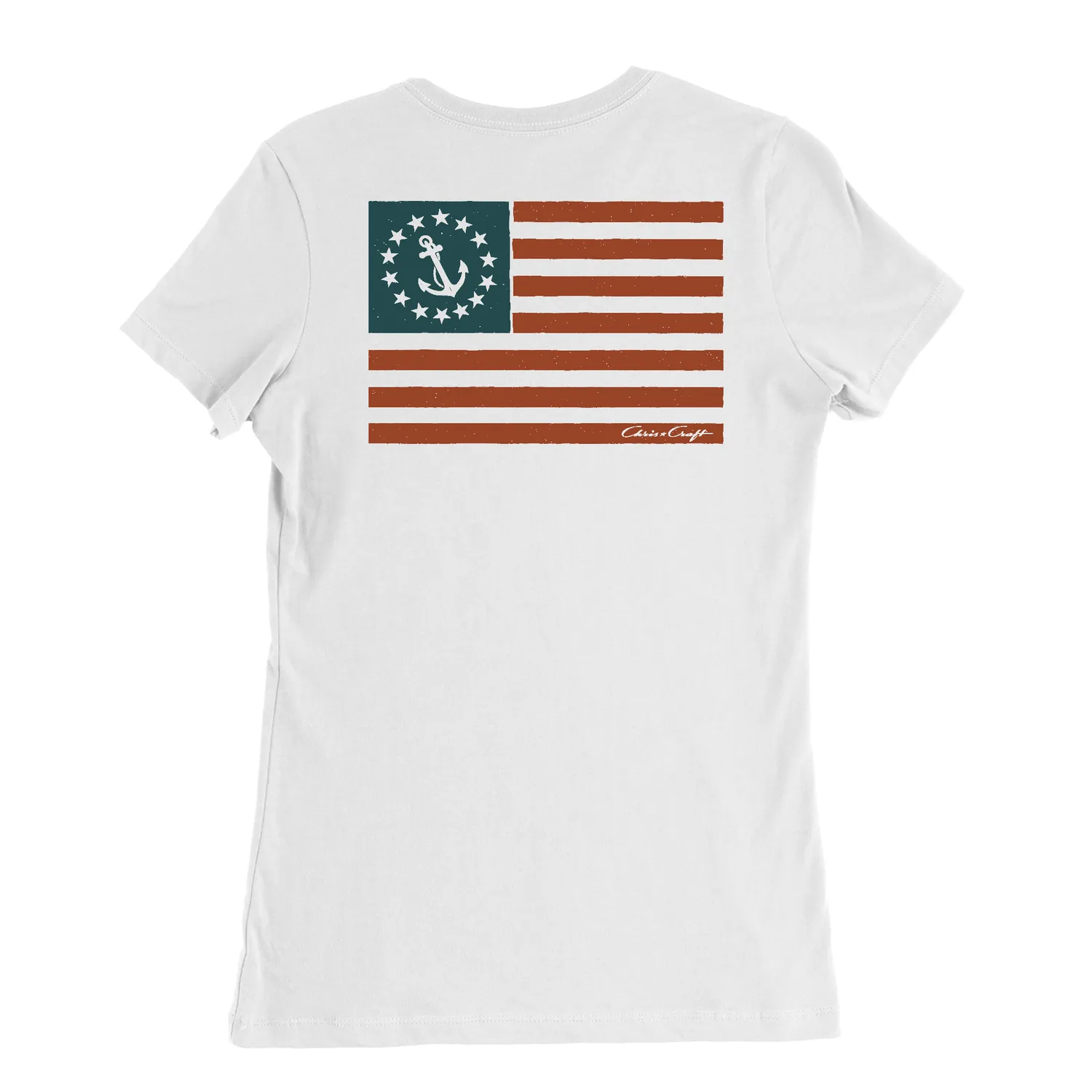 Chris Craft Old Glory T-shirt dame hvid bomuld