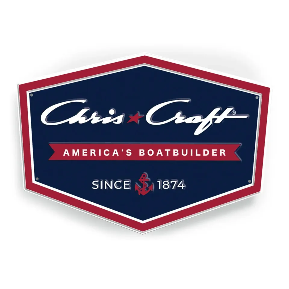 Chris Craft Roamer metalskilt 16,5x11,6 logo holdbart