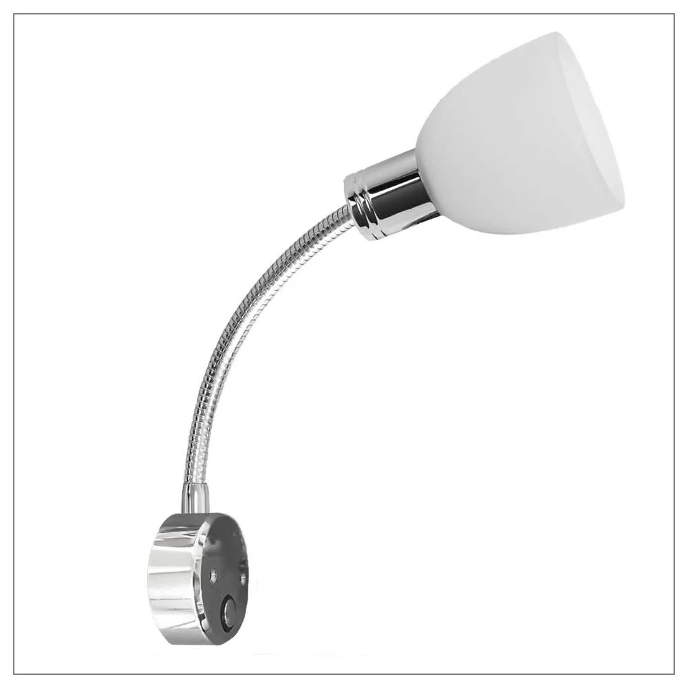 Casolux Martha Flexarm væglampe glas USB touch dæmpbar