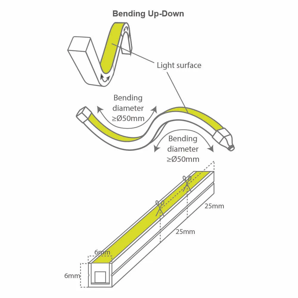 Casolux Line LED bånd neon flex 4x8 sideway