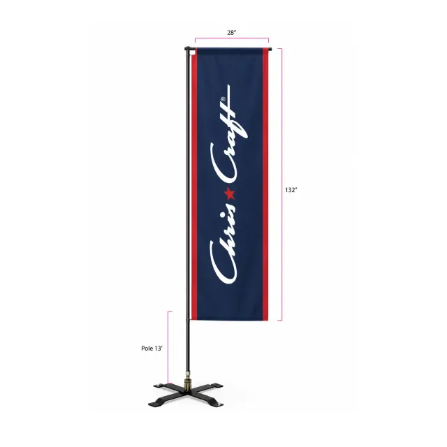 Chris Craft dobbeltsidet L-banner 2,33 x 11 fod